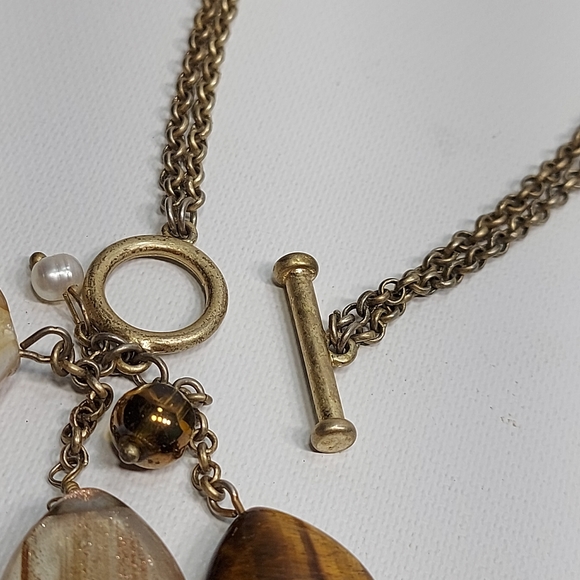 Lia Sophia Matte Gold Tone Charm Dangle Necklace - Picture 5 of 7